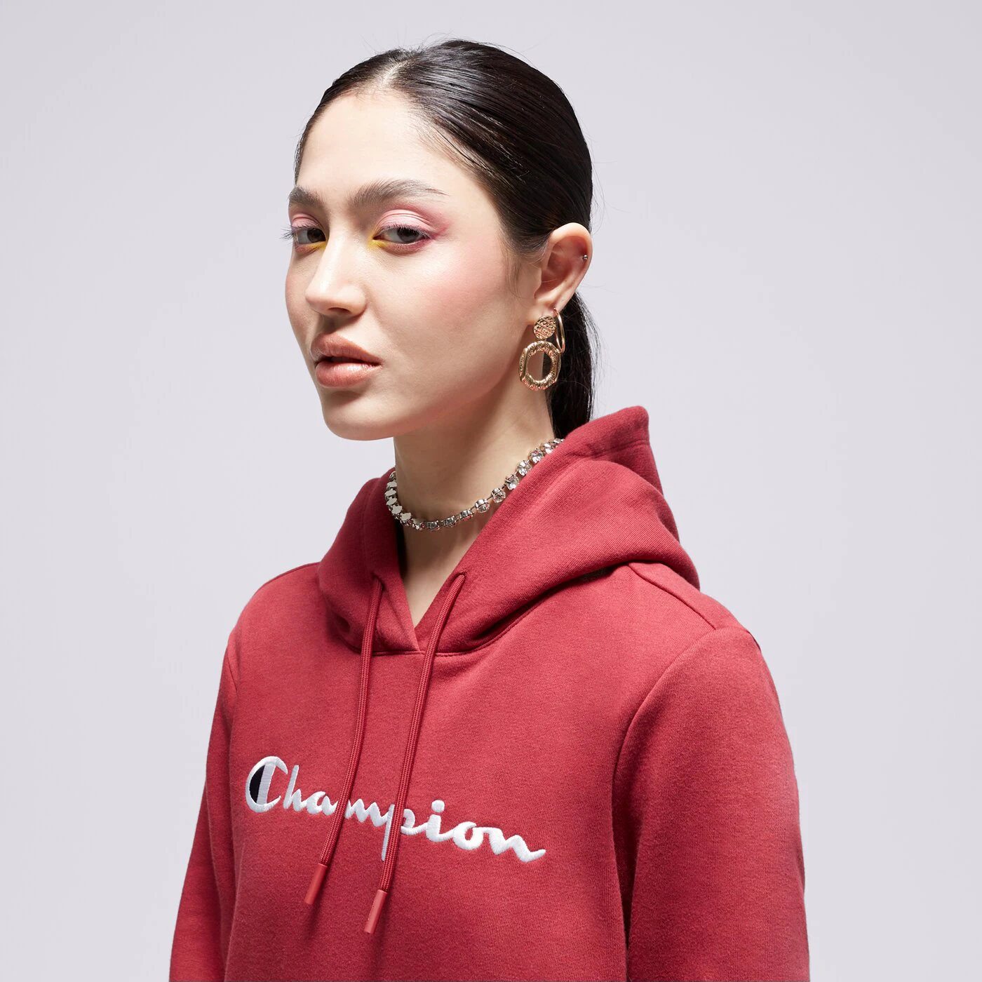 CHAMPION HOODIE HOODED SWEATSHIRT Dunkelrot