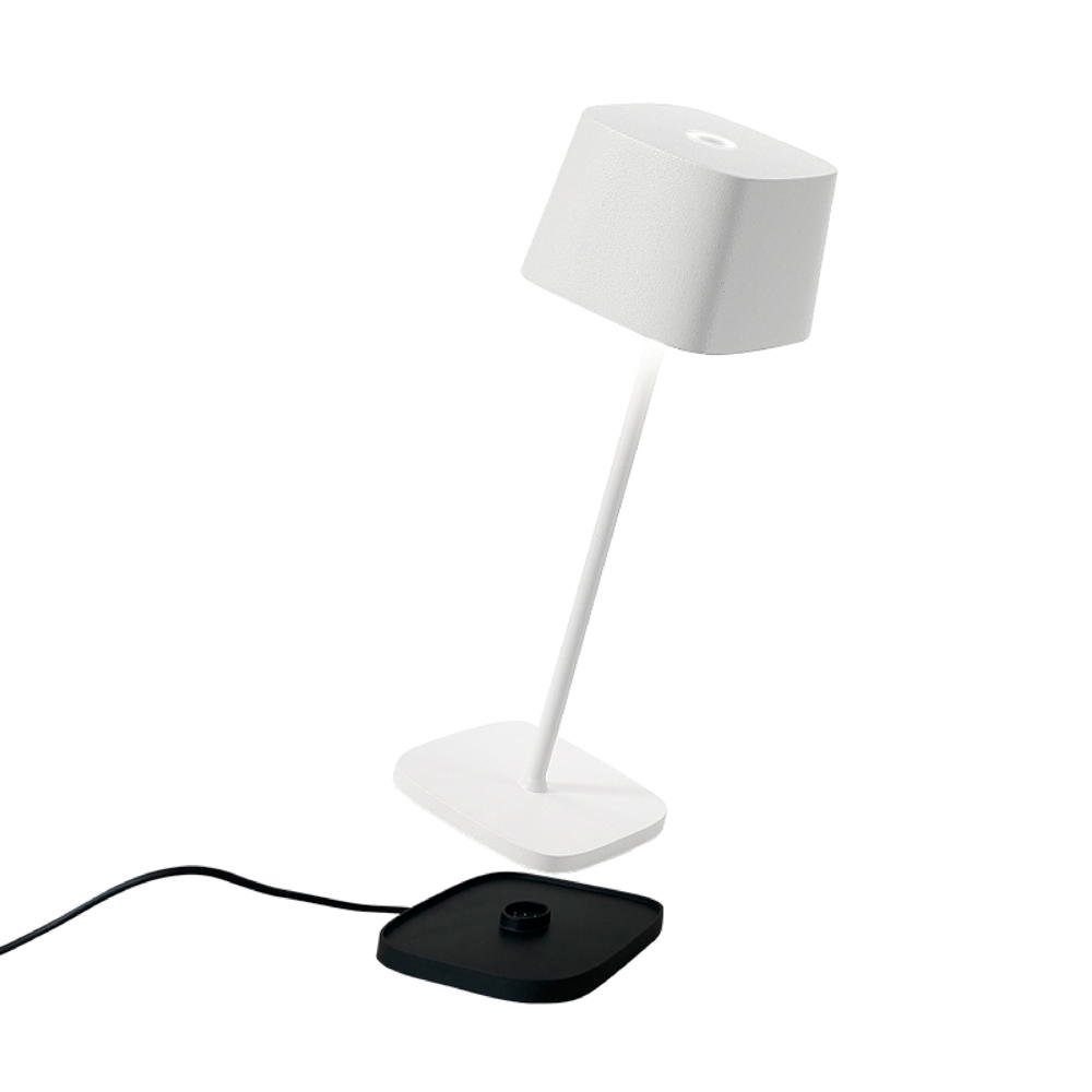 Zafferano LED Tischleuchte LED Akkutischleuchte Ofelia Pro in Weiß 2,2W 150lm IP65, keine Angabe, Leuchtmittel enthalten: Ja, fest verbaut, LED, warmweiss, Tischleuchte, Nachttischlampe, Tischlampe