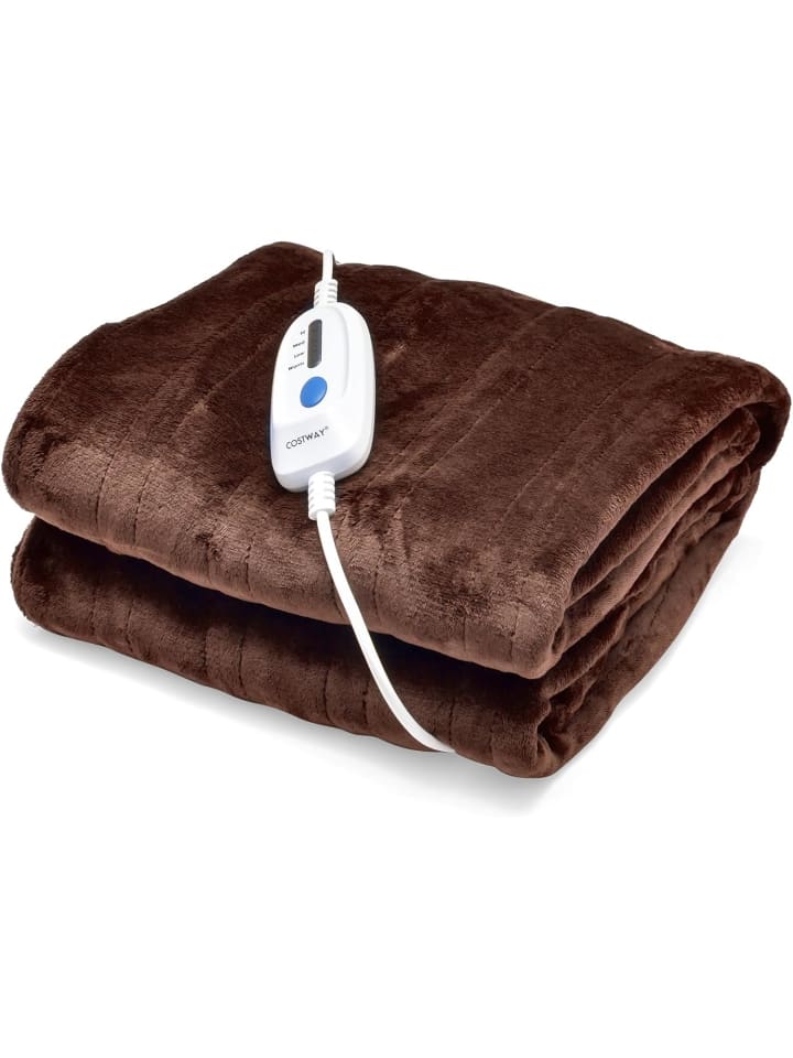 COSTWAY Heizdecke 130 x 180 cm in Braun günstig kaufen 130 cm