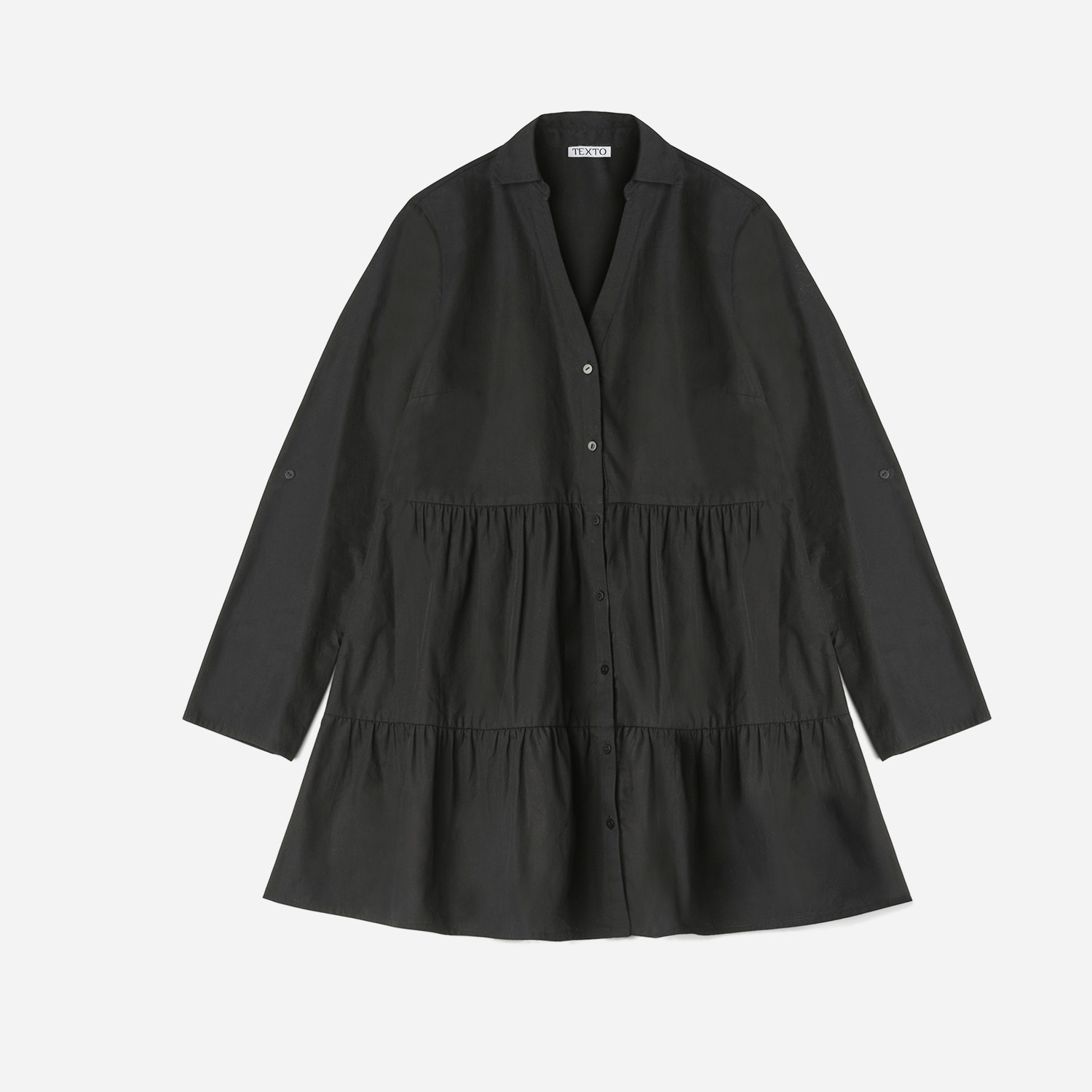 Robe chemise TEXTO noire évasée