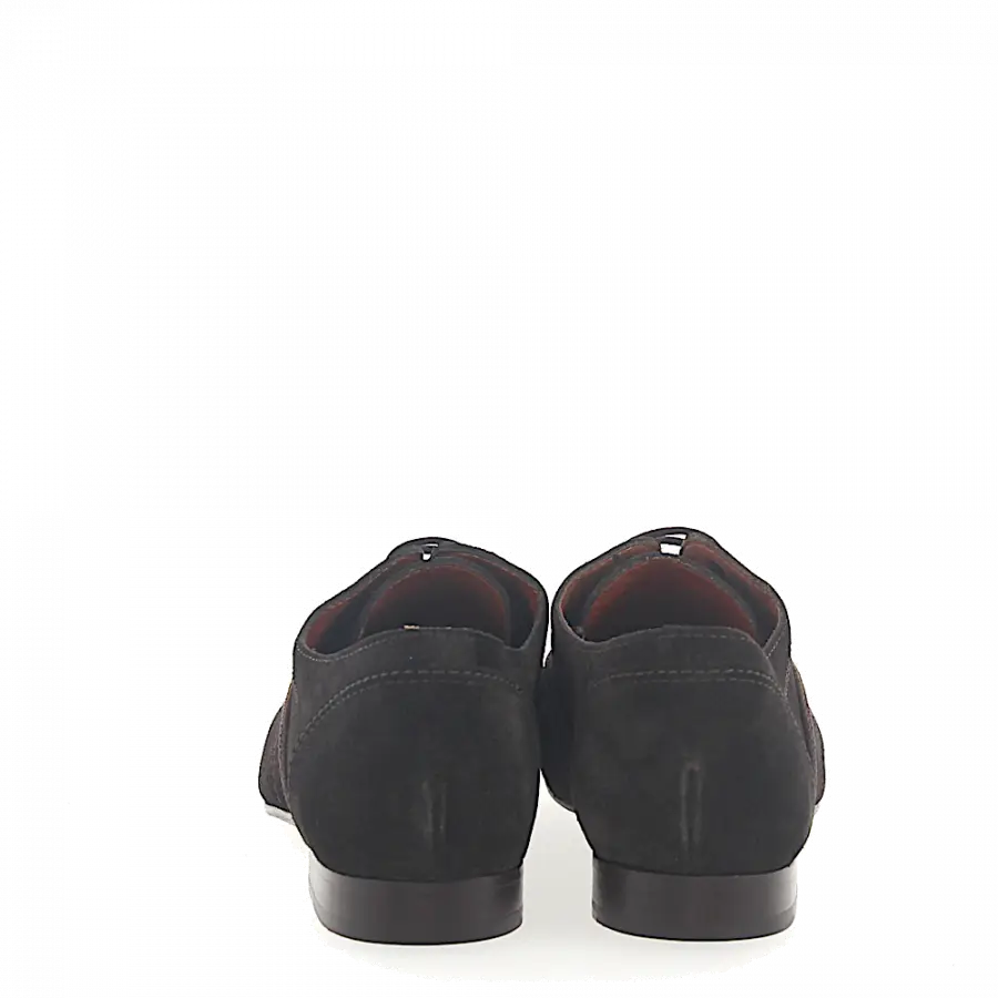 Lanvin - Schnürer Veloursleder Cap Toe Kontrastnaht braun - braun