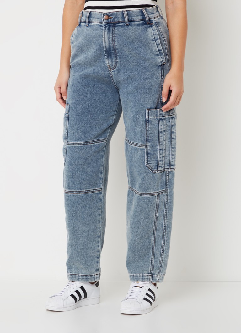 Jeans a vita alta affusolati 10DAYS con tasche applicate