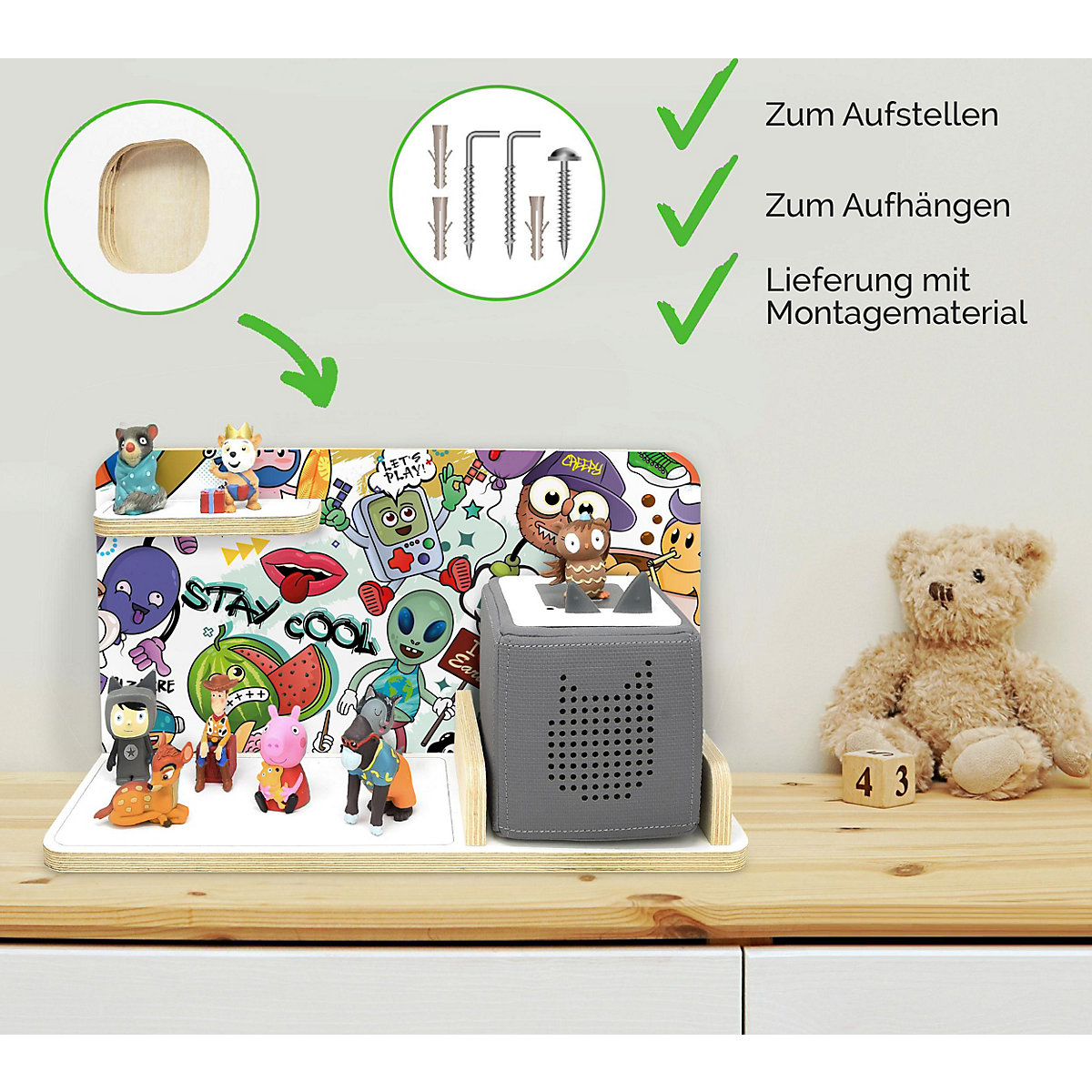 Regal für Musikbox Stay cool, klein - geeignet für Toniebox