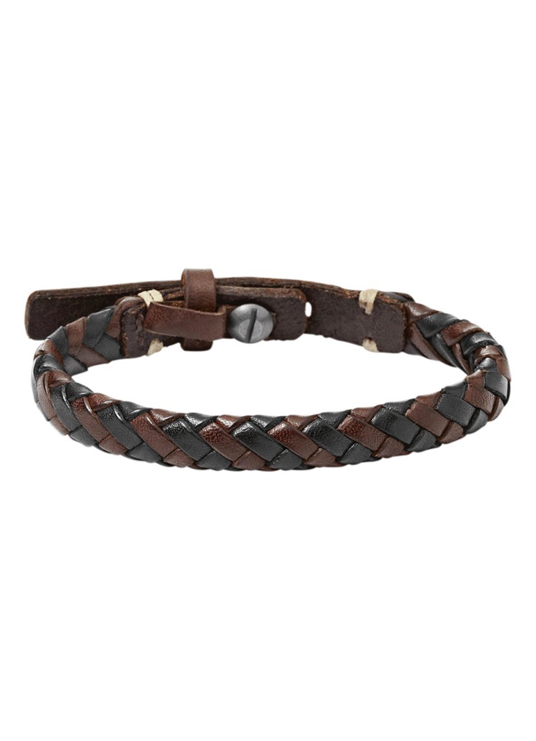 Fossil  Armband van gevlochten leer JA5932716