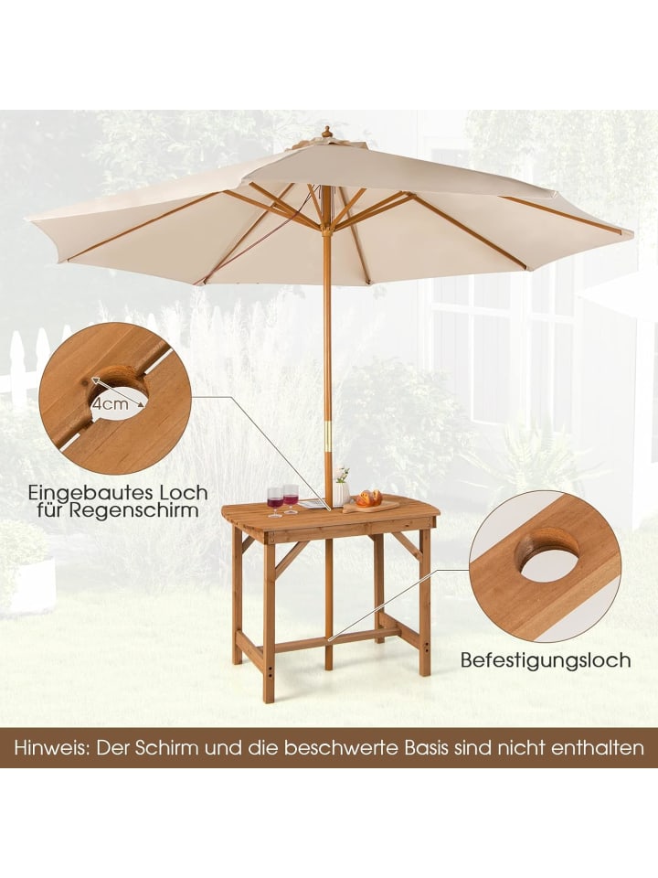 COSTWAY Gartentisch 100cm in Beige günstig kaufen onesize