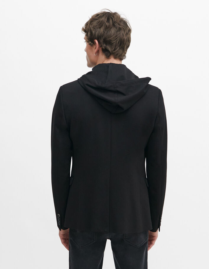 Veste noire Interlock à parementure amovible Homme