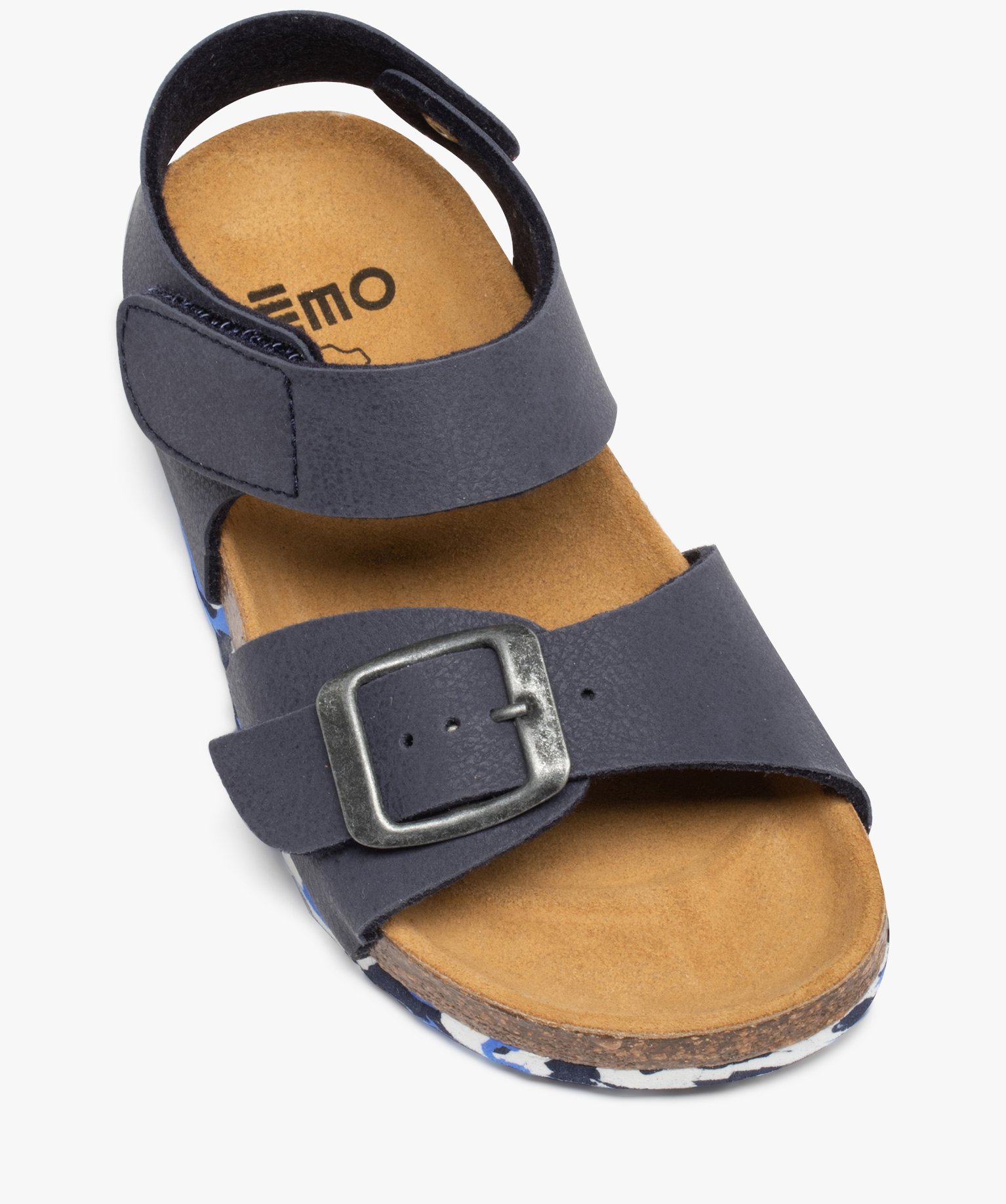 Sandales Garçon à semelle liège et brides unies marine | GEMO