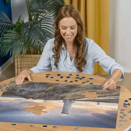 Puzzle 1500 Teile - Magische Stimmung über dem Leuchtturm von Akranes, Island