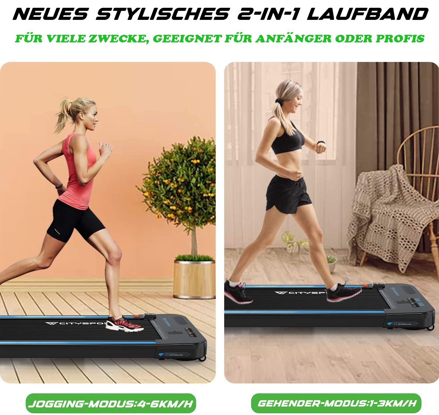 CITYSPORTS Laufband WP2/3, 440W 1-6km/h laufband treadmill mit Remote