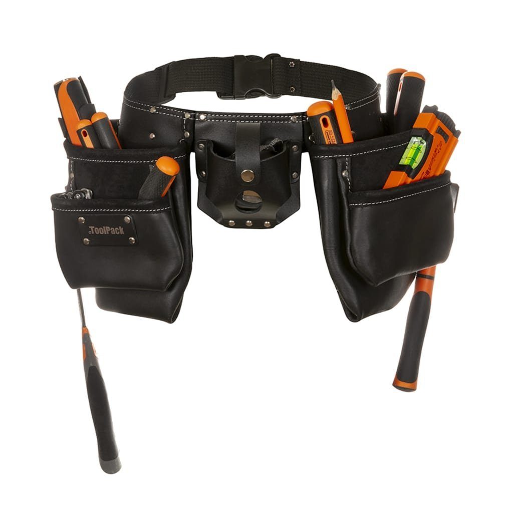 Toolpack Hosenträger Werkzeug-Gürtel mit 2 Taschen aus Leder Industrial 366.000 (1-St)