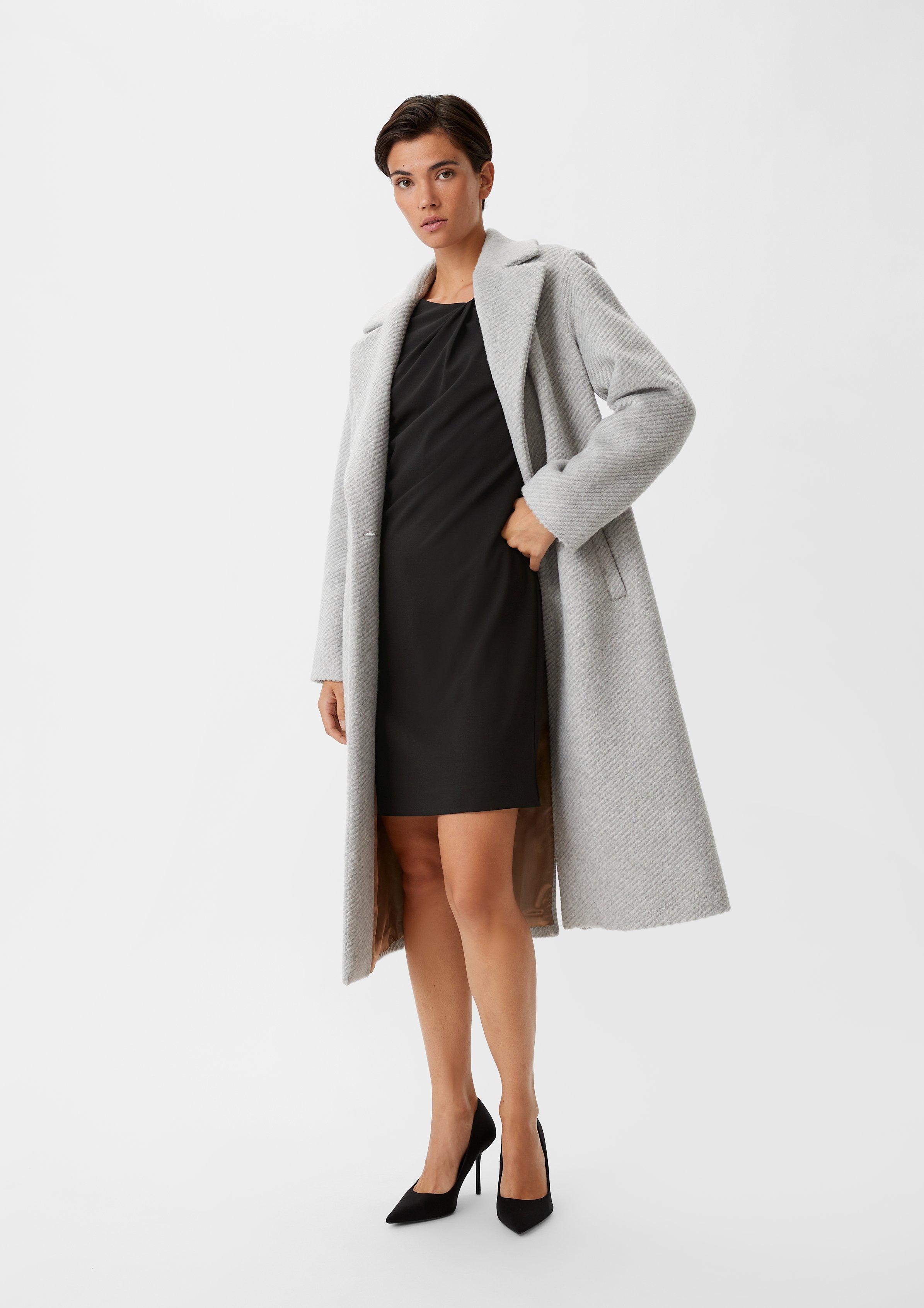 Crêpe-Kleid mit Knotendetail - schwarz