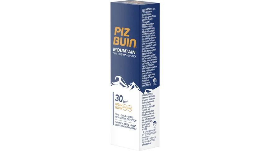PIZ BUIN MOUNTAIN SONNENCREME LICHTSCHUTZFAKTOR 30 + LIPPENPFLEGE LICHTSCHUTZFAKTOR 30 20ML 20 ml
