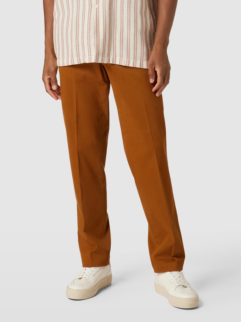 Regular Fit Chino mit Paspeltaschen Modell 'PEAKER' in cognac