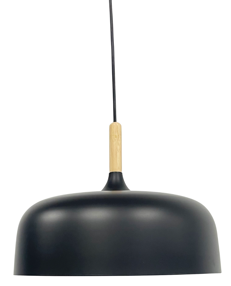 LUXULA Moderne LED-Hängeleuchte in schwarz, runde Form, aus Eisen, E27-Fassung, IP20, Ø30 cm