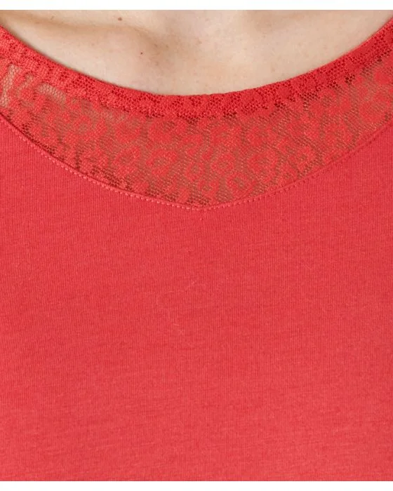T-shirt Thermol'love empiècement tulle animalier