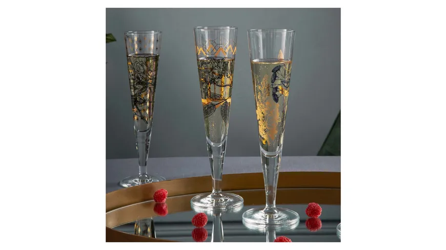 RITZENHOFF Champagnerglas Goldnacht #34 von Concetta Lorenzo Gold, Schwarz