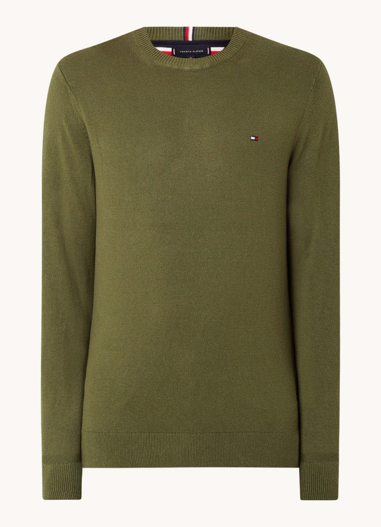 Tommy Hilfiger Fine-knit cashmere blend pullover with logo embroidery