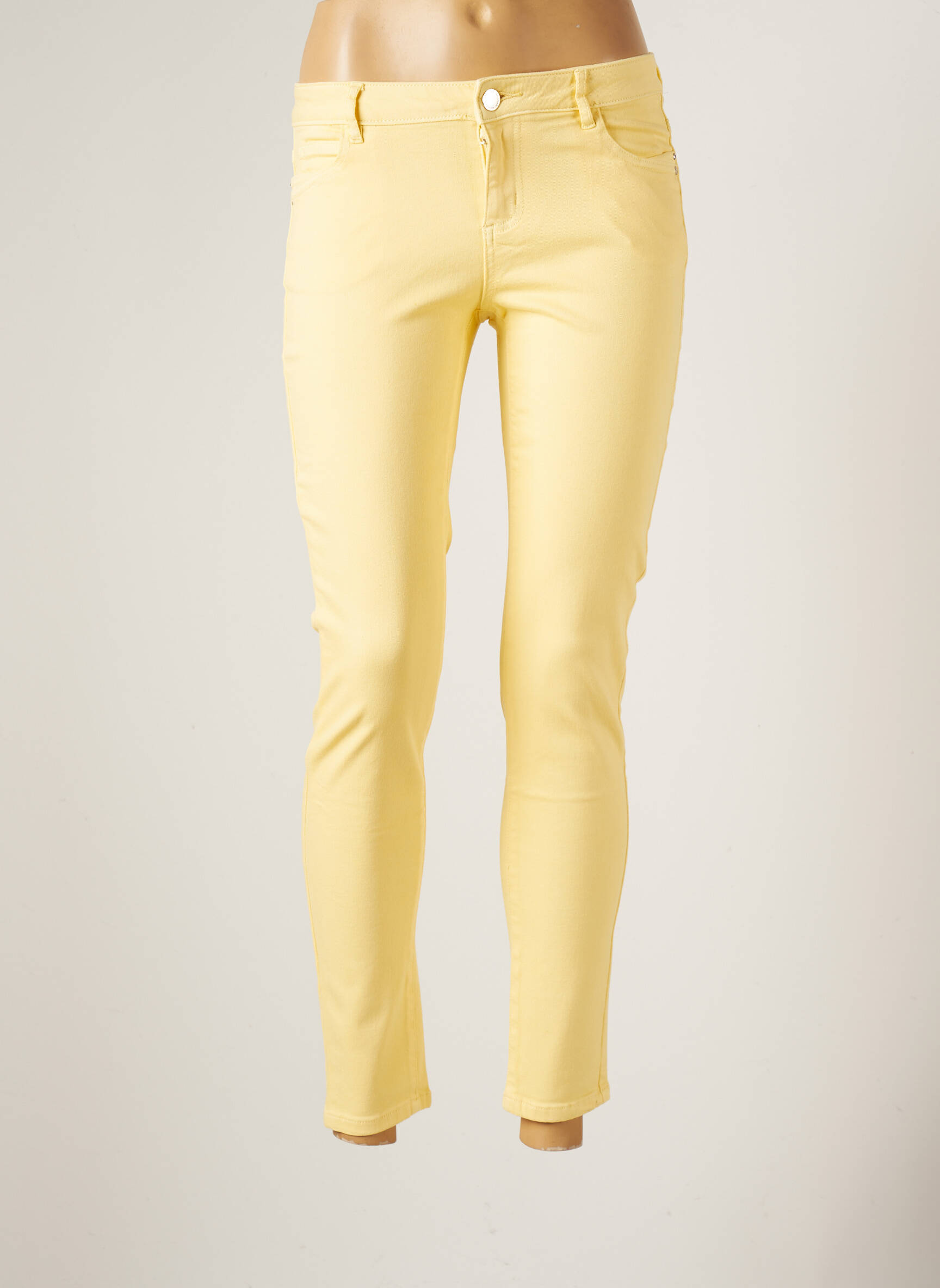 Morgan Jeans Skinny Femme couleur jaune