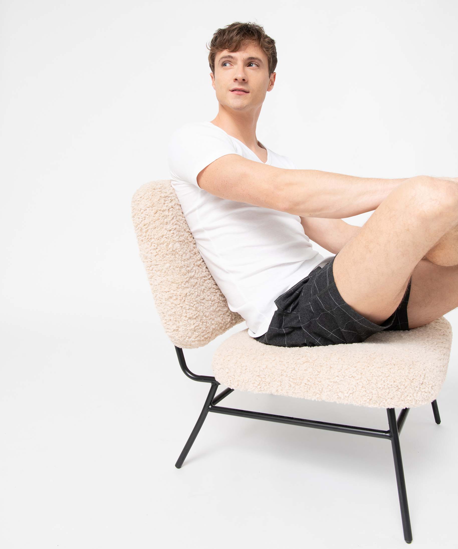 Short de pyjama homme en jersey à taille élastiquée carreaux | GEMO