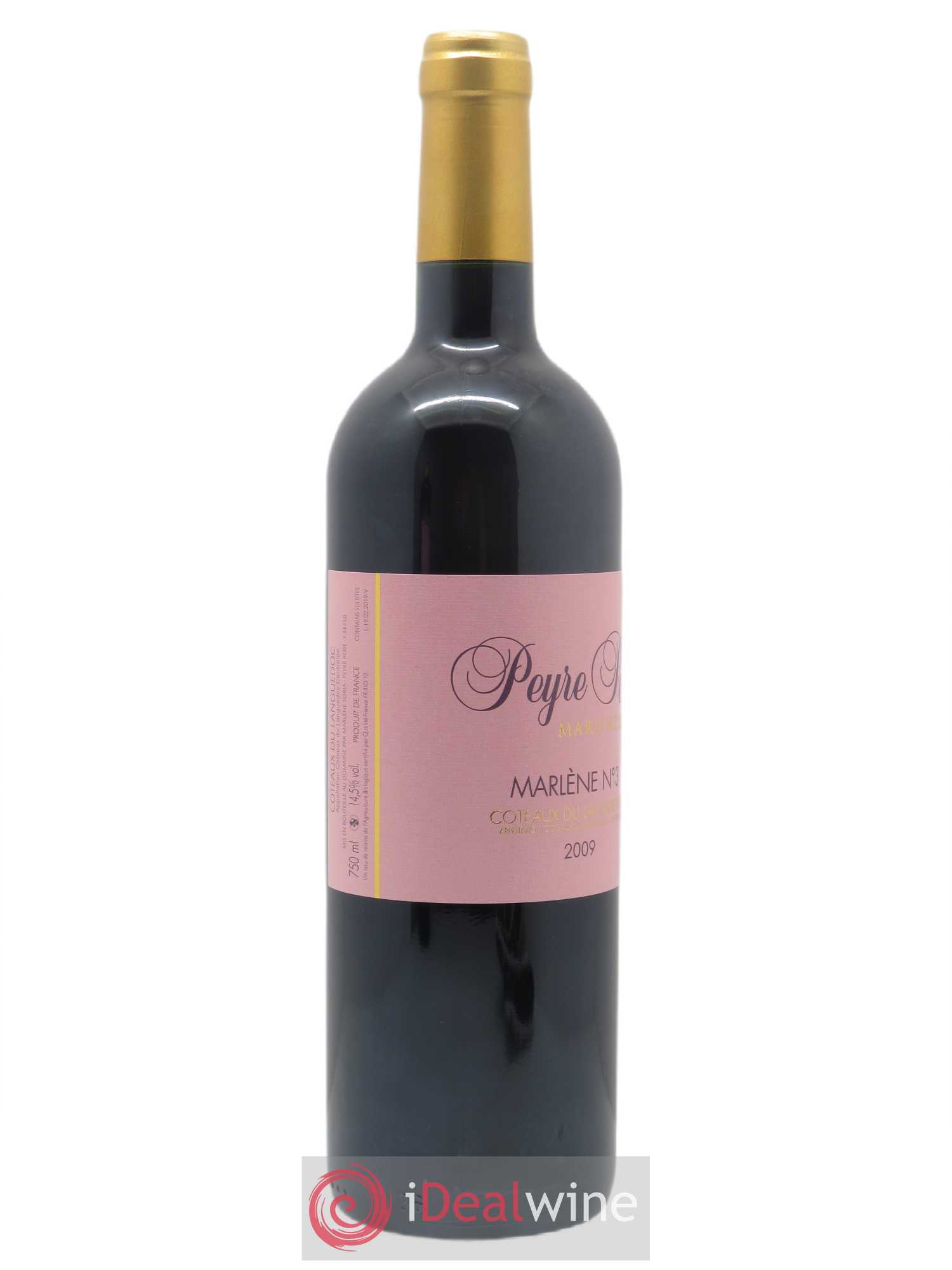 Vin de France (anciennement Coteaux du Languedoc) Peyre-Rose Marlène n°3 Marlène Soria  2009 - Lot de 1 Bouteille