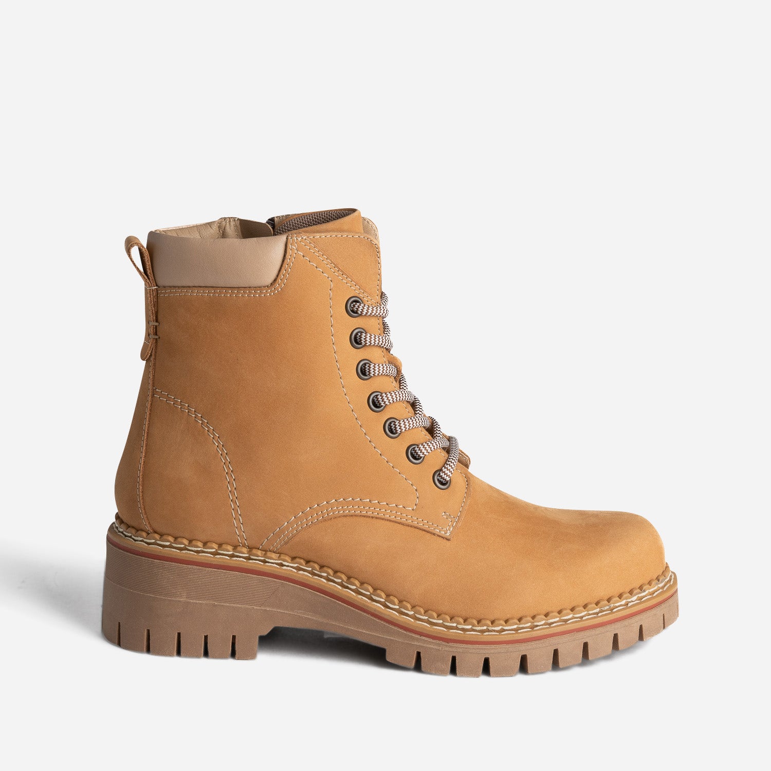Bottine TEXTO ocre cuir nubuck à semelle crantée