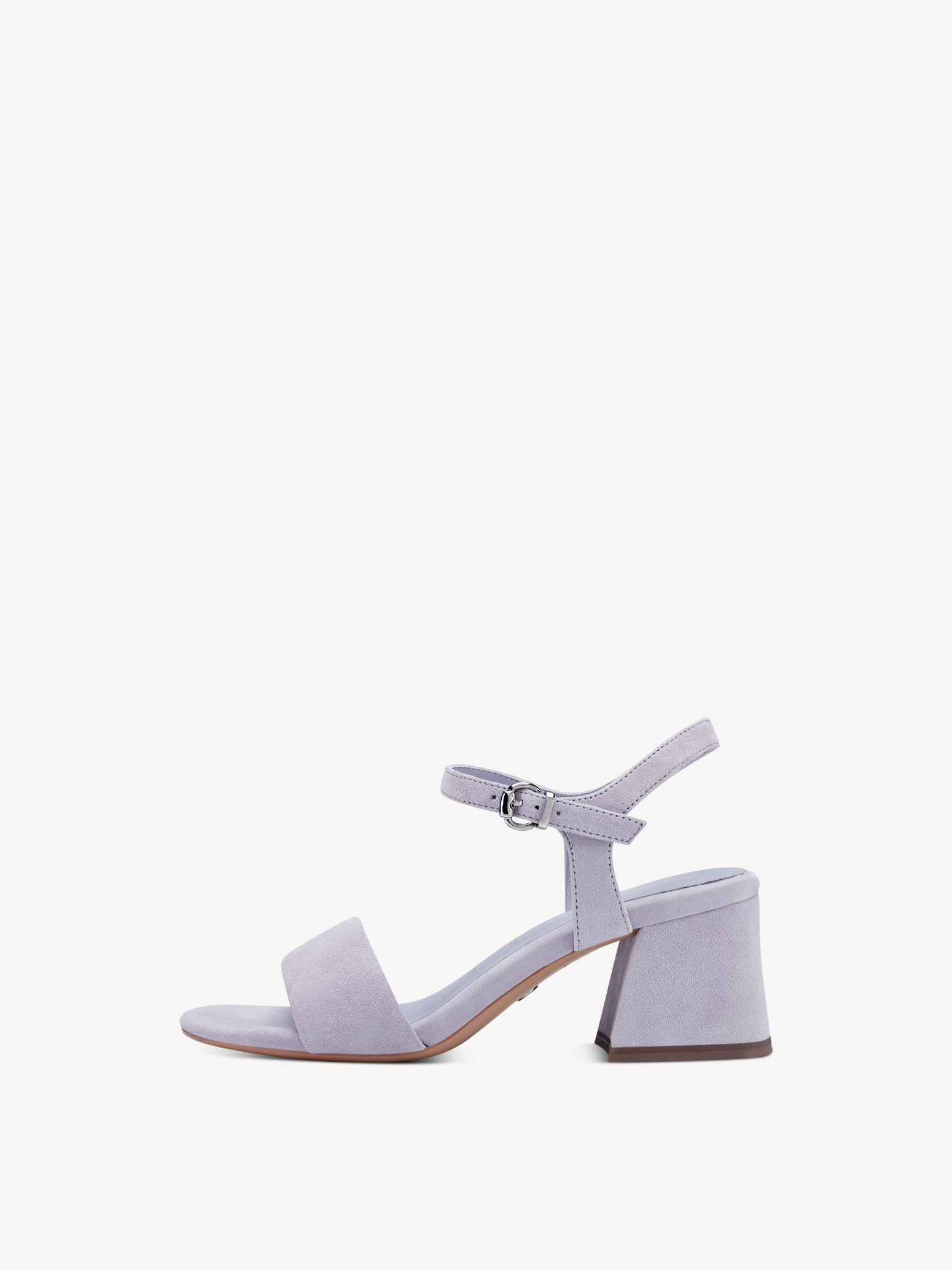 Sandale à talon en cuir - mauve