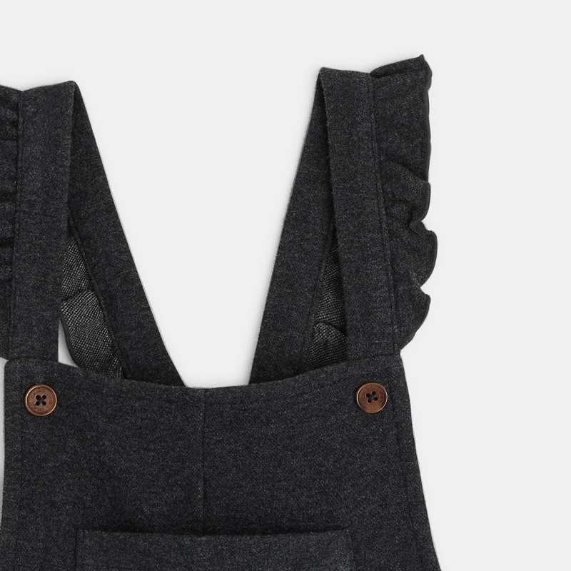 Salopette en maille milano chinée grise fille