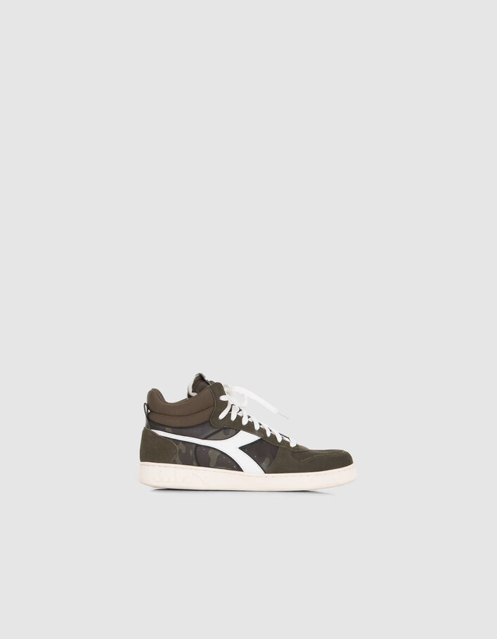 Baskets Mixtes kaki et camouflage en cuir IKKS X DIADORA