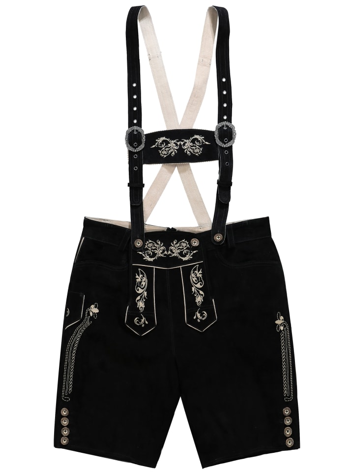 JP1880 Lederhose in schwarz günstig kaufen