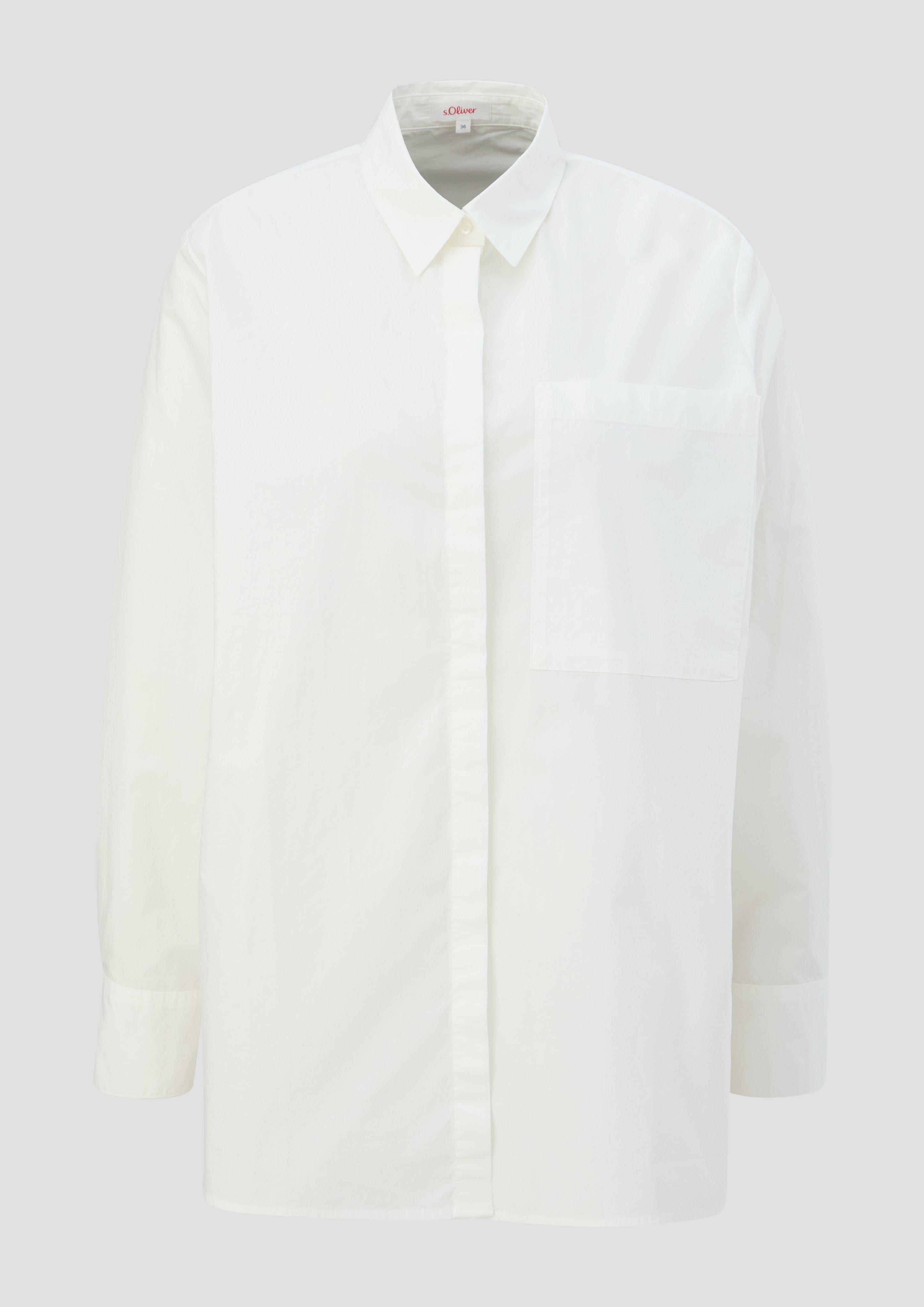 Baumwollbluse mit verlängertem Rückensaum  2139908-0210