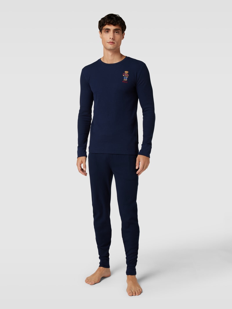 Sweatanzug mit Motiv-Stitching in dunkelblau