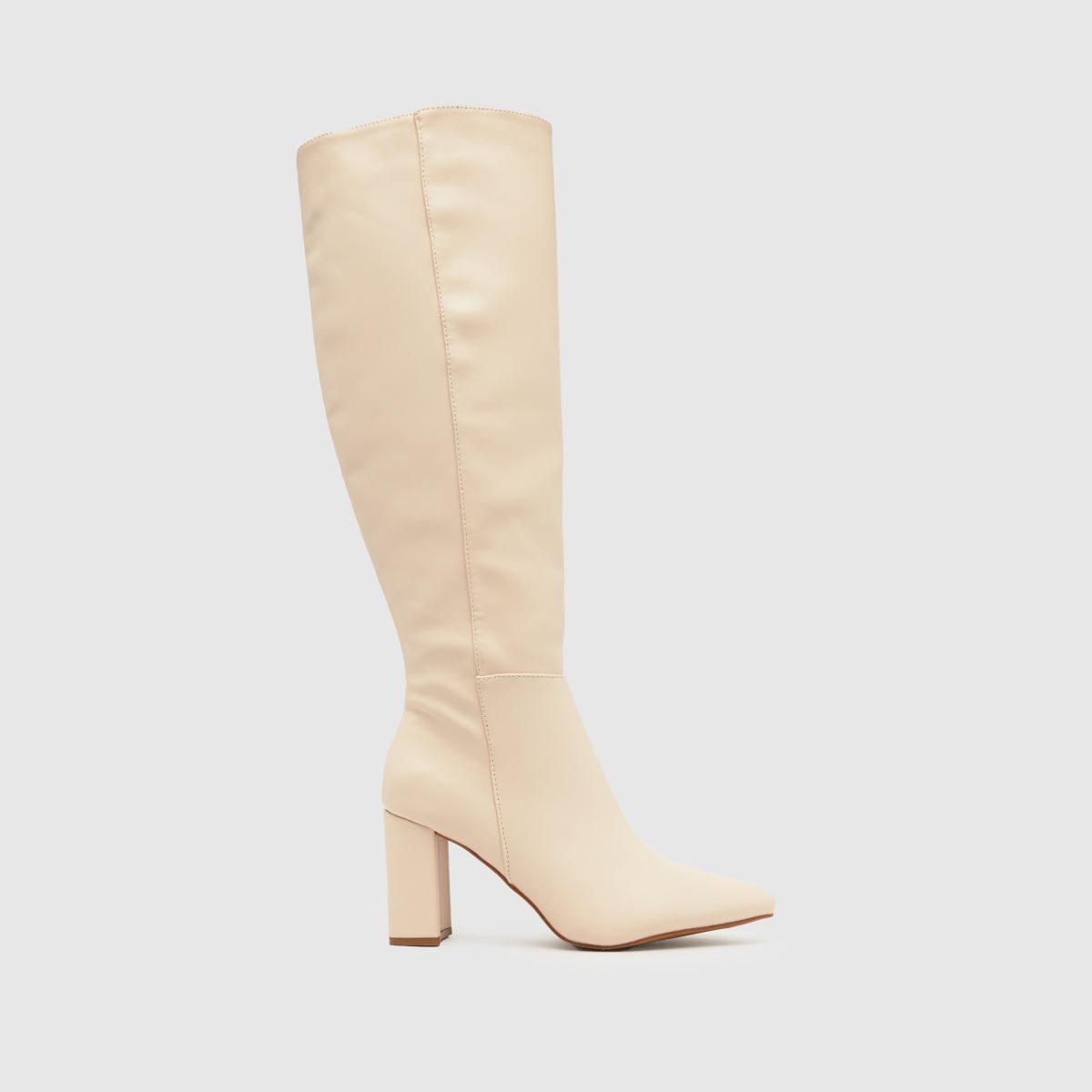 Schuh Dua blokkos sarok térdig érő csizma natúr színben