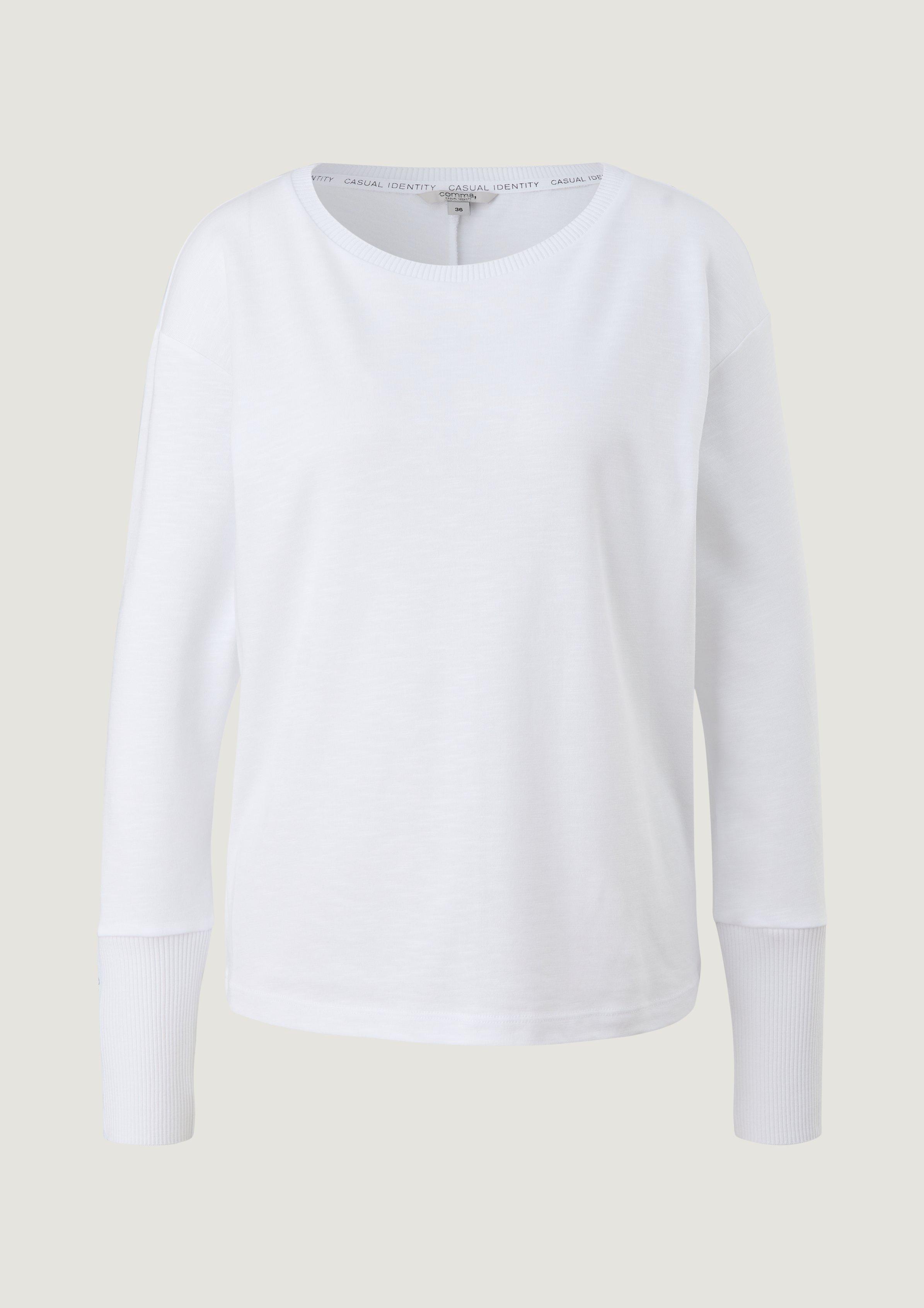 Langarmshirt aus Modalmix - weiß