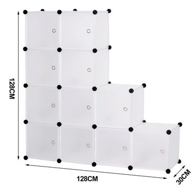 Woltu Steckregal, Set 11-tlg., Garderobenschrank DIY 11 Fächer, Kunststoff
