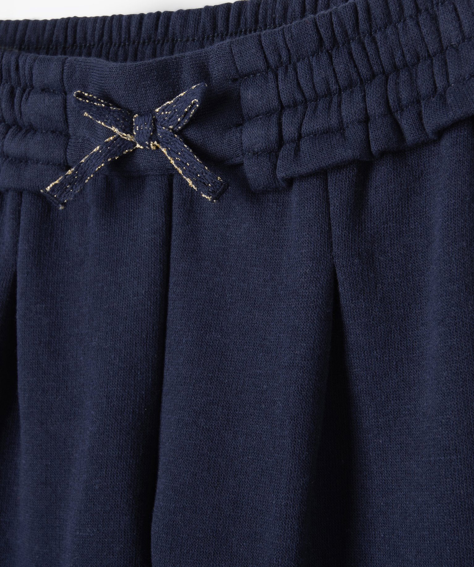 Pantalon bébé fille à pinces en maille marine | GEMO