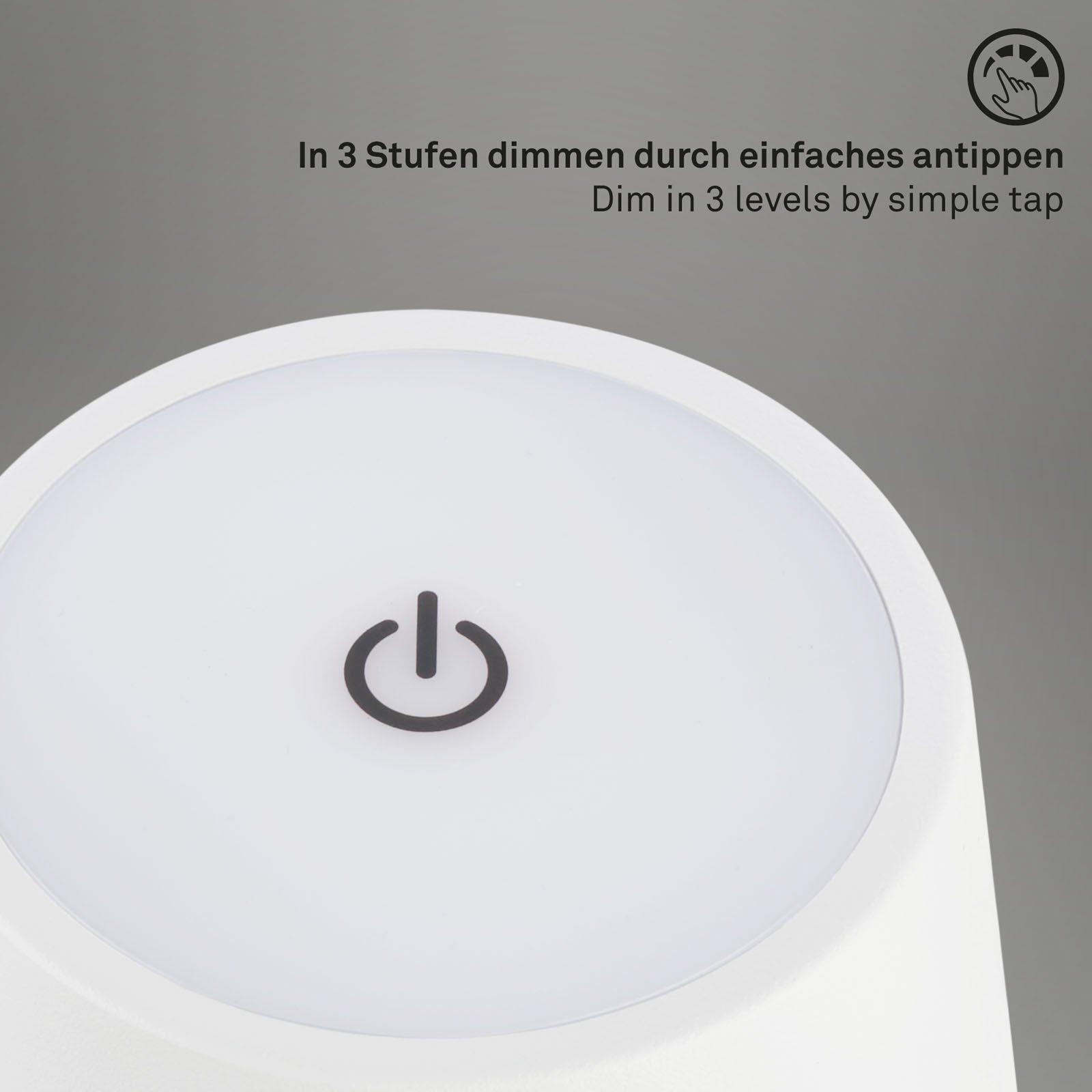 Briloner Leuchten Außen-Tischleuchte 7438016, LED fest verbaut, Warmweiß, mit Akku, höhenverstellbar, USB-C, warmweiß, IP44, silber, 38 cm