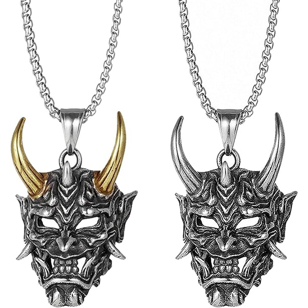 GelldG Anhänger Schmuck, Teufel Maske, Totenkopf, Schädel, Modeschmuck, Anhänger
