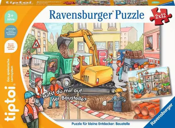 Kinderpuzzle ab 3 Jahren - tiptoi® Puzzle für kleine Entdecker: Baustelle - 12 Teile