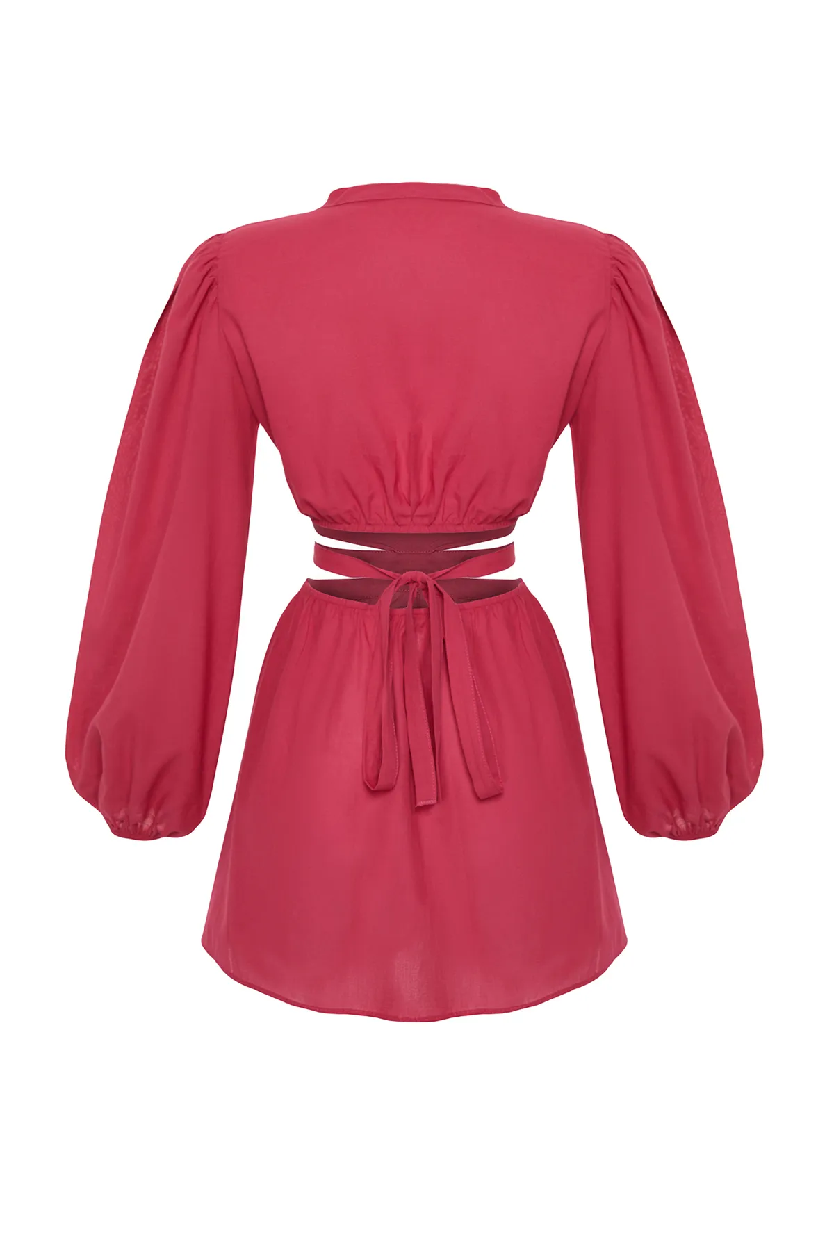 Trendyol Collection  Fuchsia Mini gewebtes Cut-Out/Fenster-Strandkleid TBESS23EL00140