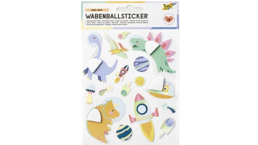 folia Wabenball-Sticker DINO-MITE 15-teilig