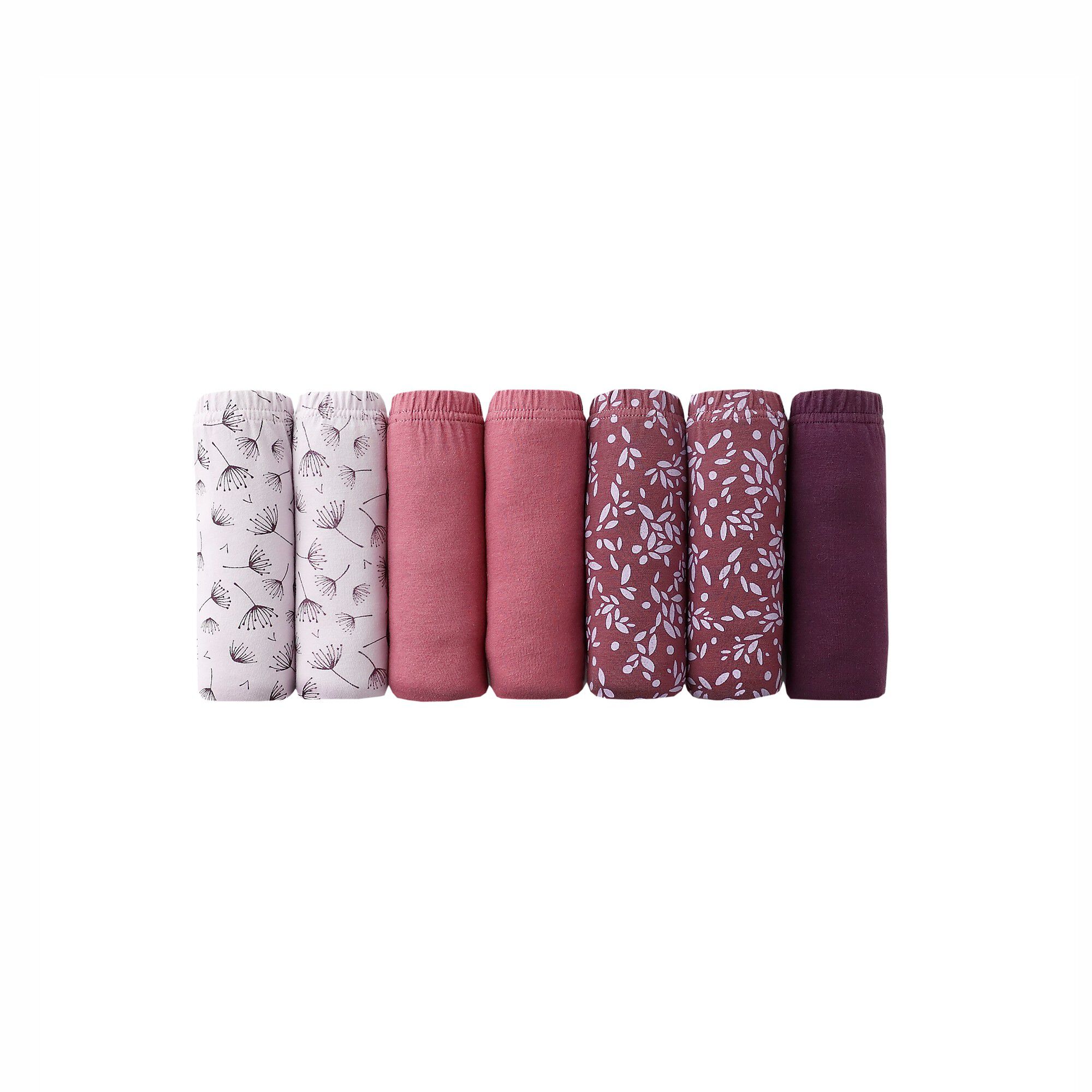 Culotte coton forme maxi unie prune et imprimée pissenlit