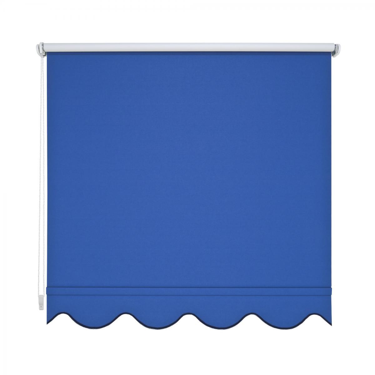 Bella Casa Seitenzugrollo Kettenzugrollo Volantrollo Rollo Klassik Verdunklung 122 x 180 cm blau für Fenster