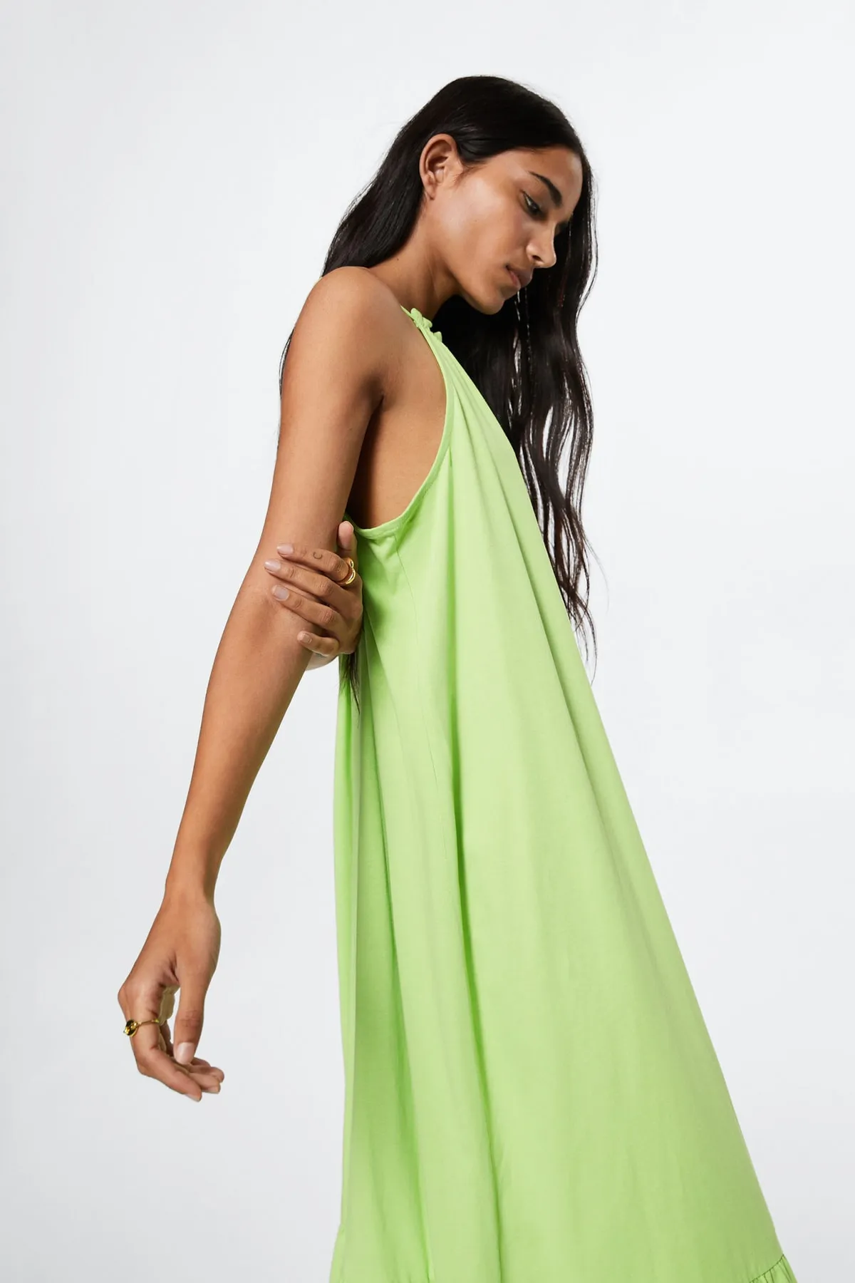 MANGO  Grünes Damenkleid 37020452