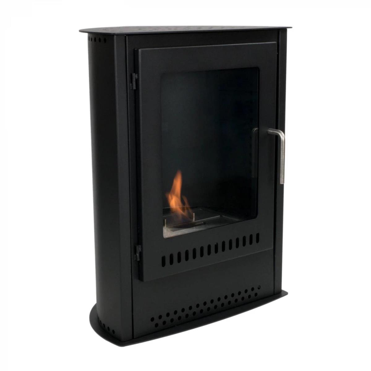 ScandiFlames Carson Bioethanol Holzofen, klein, geeignet für kleine Räume, kann in traditionellen offenen Kaminen platziert werden, 1,35 kW.