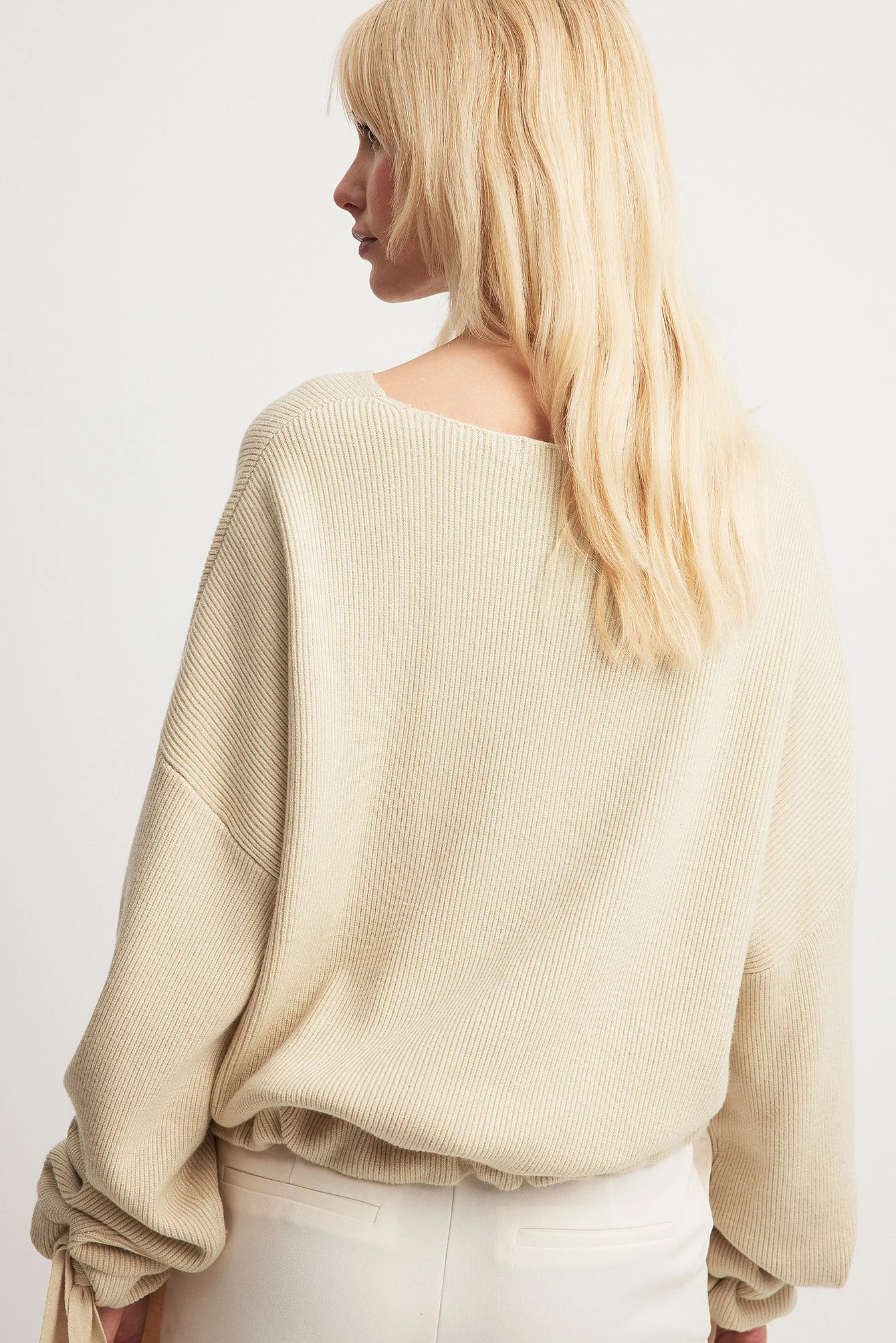 Drawstring Knitted Sweater
