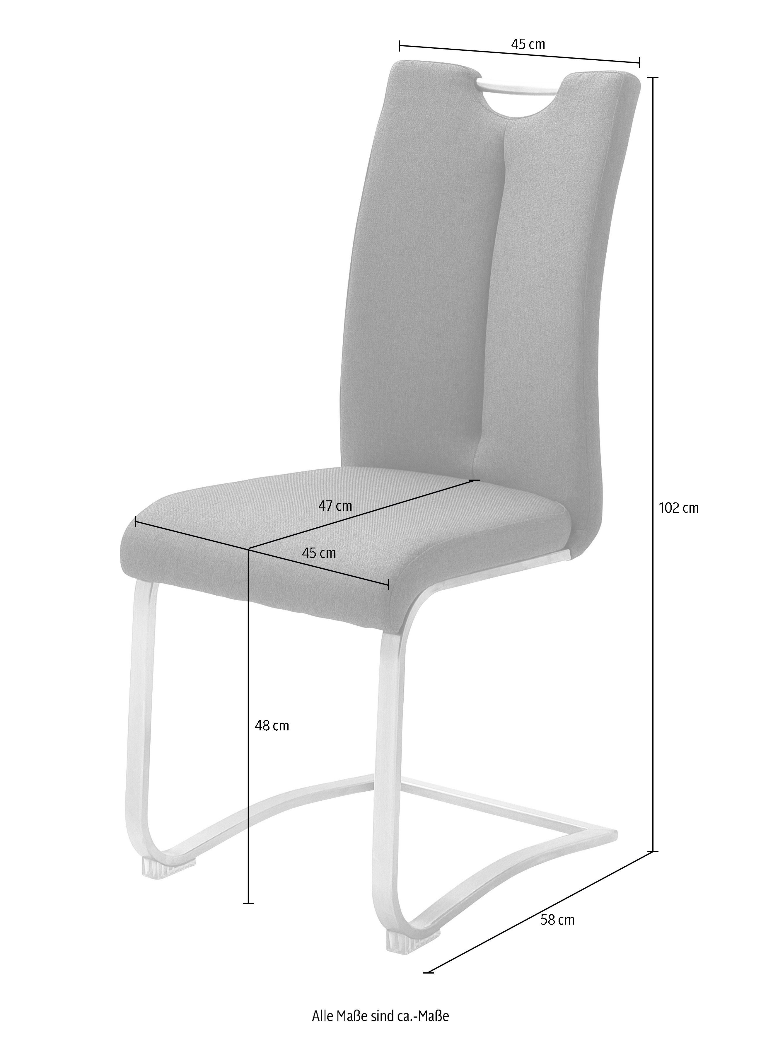 MCA furniture Freischwinger Artos XL (Set, 2 St), 2-er Set, Stuhl mit Griffloch, belastbarkeit bis 140 kg