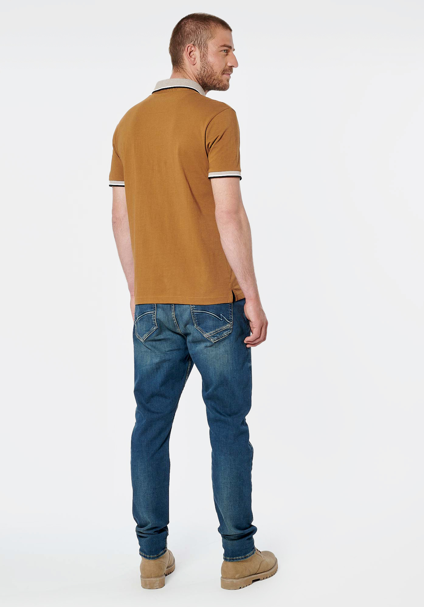 RAFA   Polo marron homme 100% coton