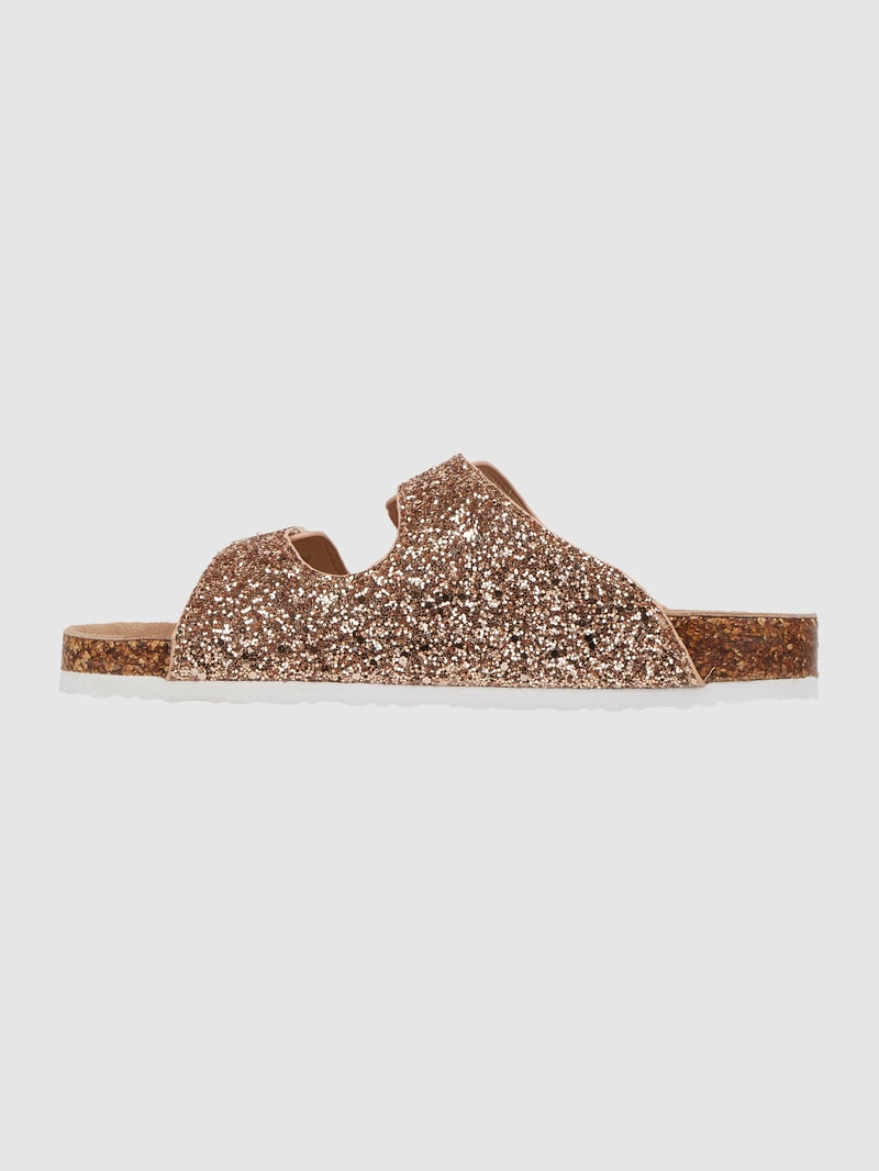Sandalen mit Glitter-Effekt in gold
