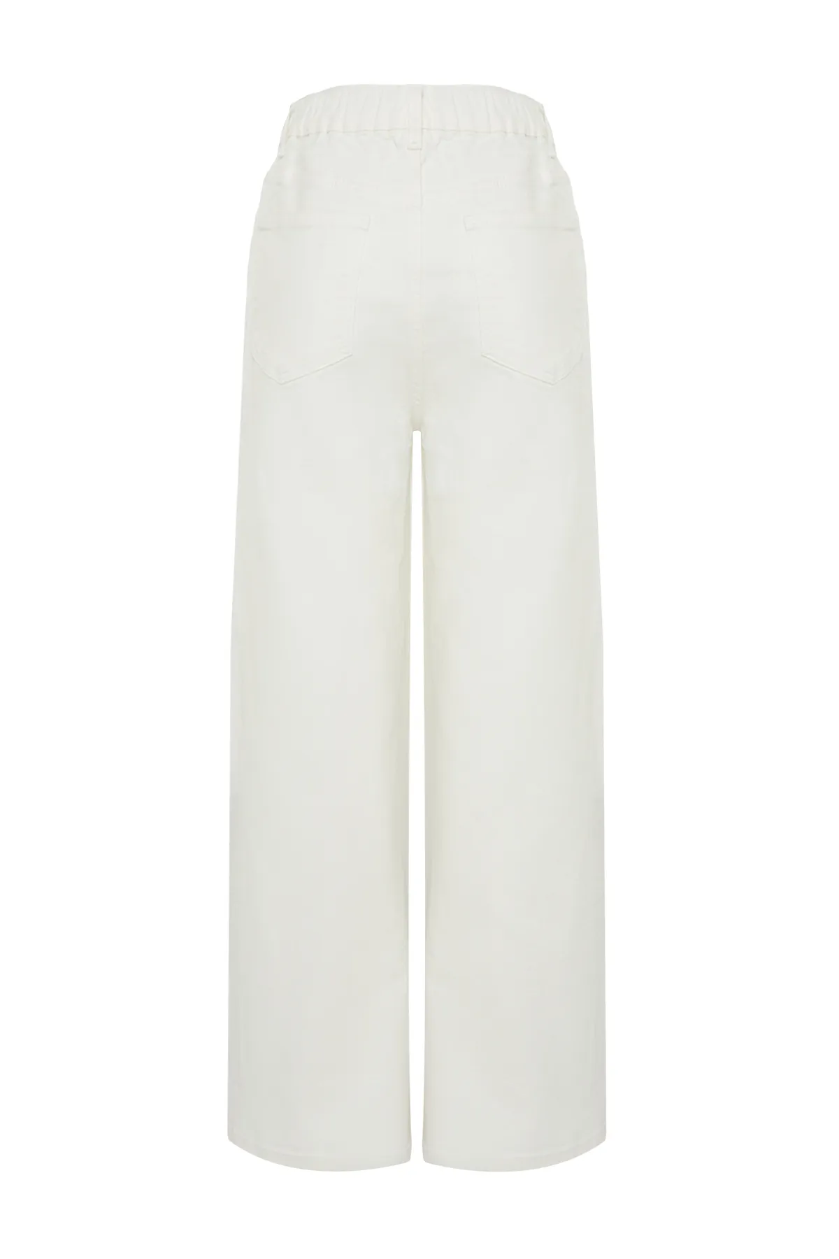 Trendyol Collection  Weiße, nachhaltigere Jeans mit hohem Bund und extra weitem Bein und elastischem Bund TWOSS24JE00143