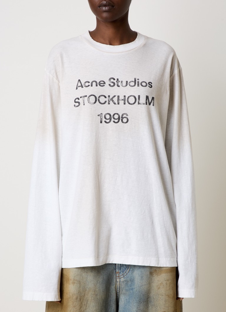 Tricou cu mânecă lungă de la Acne Studios și logo imprimat